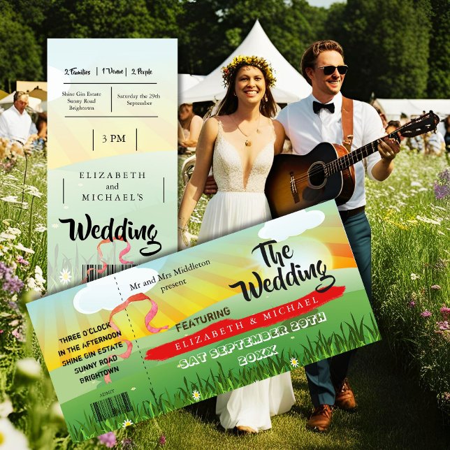 Festival Rústico Moderno Invitación a la boda de b (Subido por el creador)
