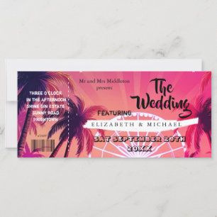 Festival Ticket Palm Pink Sunset Wedfest Boda