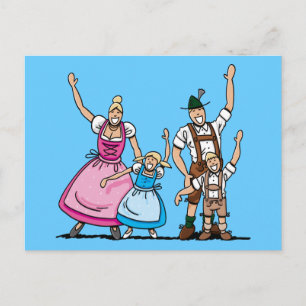 FESTIVALFamily de cerveza bávara de postales ondea