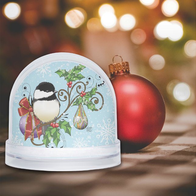 Festive Blue Vintage Christmas Chickadee (Subido por el creador)