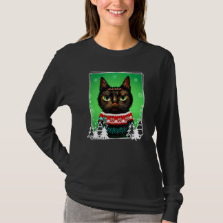 Festive Cat Wearing a Christmas Ugly Sweater  Kitt