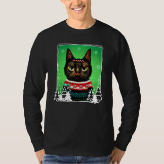 Festive Cat Wearing a Christmas Ugly Sweater  Kitt