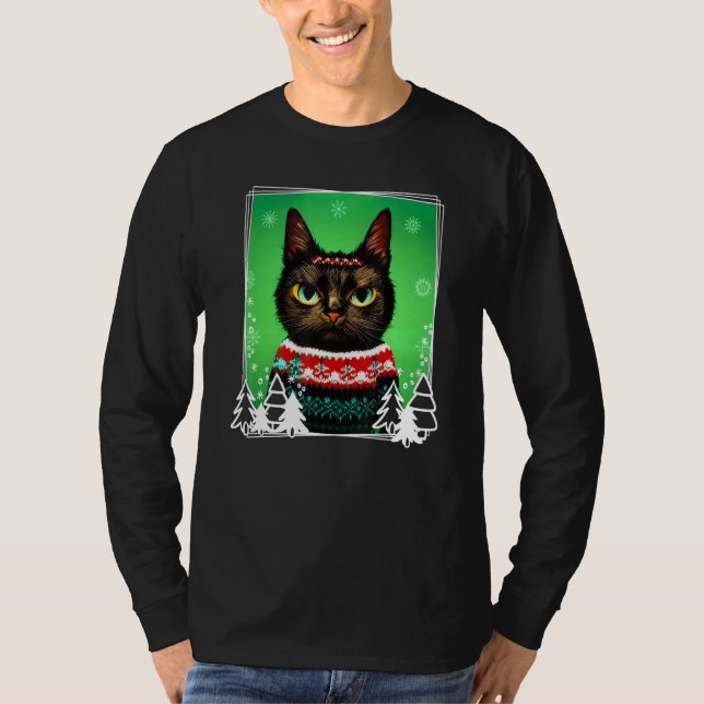 Festive Cat Wearing a Christmas Ugly Sweater  Kitt (Anverso)