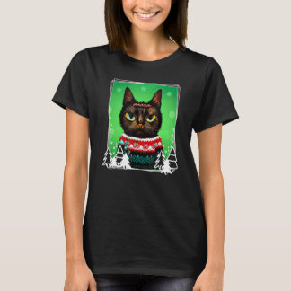 Festive Cat Wearing a Christmas Ugly Sweater  Kitt