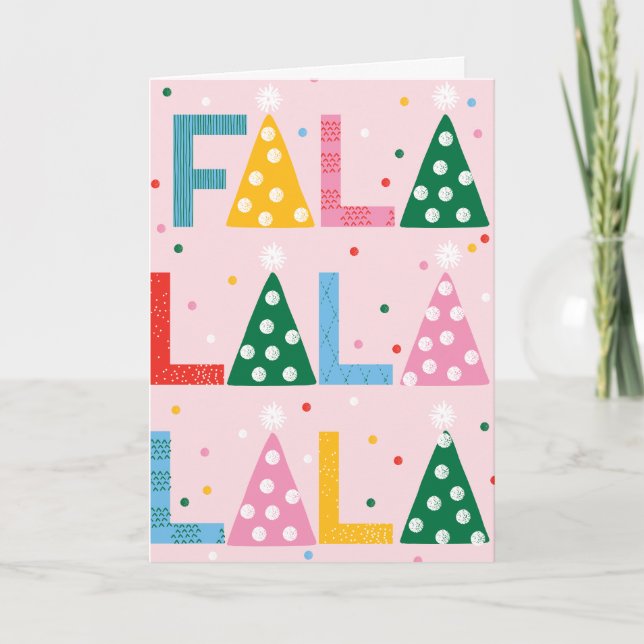 Festive FA LA Joyous tarjeta de felicitación dobla (Anverso)