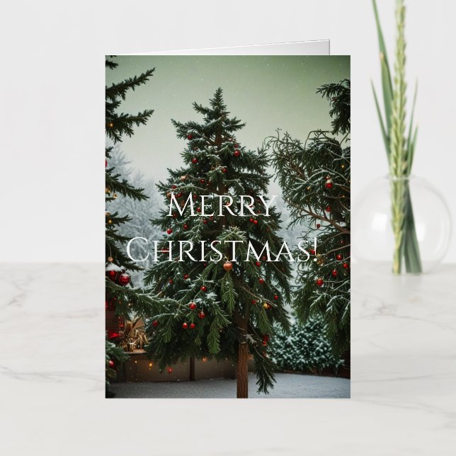 Festive fir trees decorated with garlands  (Anverso)