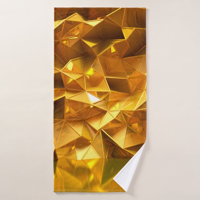 Festive golden background with triangles, bathroom (Toalla de baño)