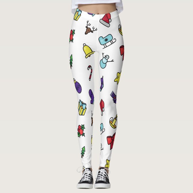 Festive Holiday Christmas Leggings Pants for Women (Anverso)