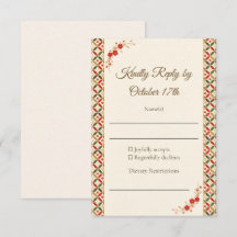 Festive Japanese Blossom RSVP Card