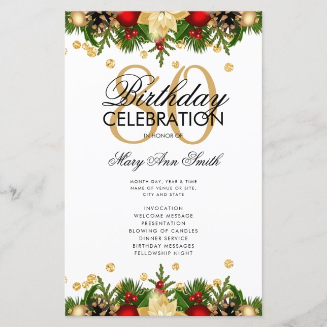 Festividad 80º Programa de Fiesta de Cumpleaños Or (Anverso)