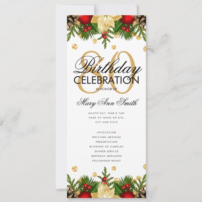 Festividad 80º Programa de Fiesta de Cumpleaños Or (Anverso)