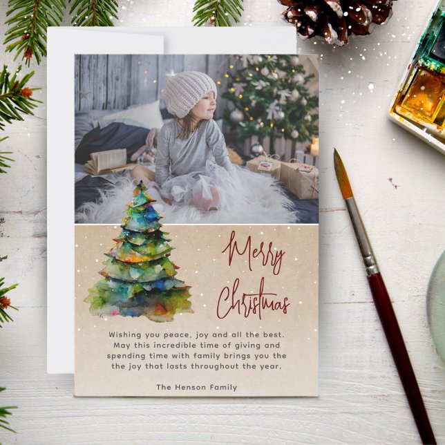 Festividad acuarela Árbol de Navidad Foto artístic (Subido por el creador)