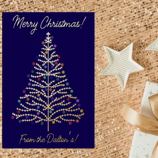 Festividad azul y oro moderno árbol de Navidad Per (Subido por el creador)