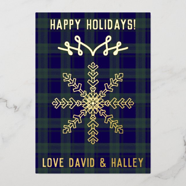 Festividad Blue Green Tartán Navidades audaces de  (Anverso)