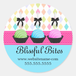 Festividad Colorida Cake Pops Panadería Sellos