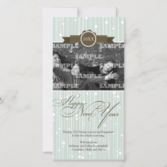 Festividad con rayas punteadas Tarjeta fotográfica (Anverso)