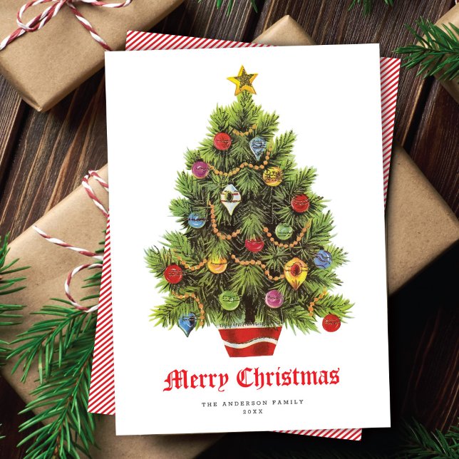 Festividad de árbol de Navidad retro no tarjeta de (Subido por el creador)