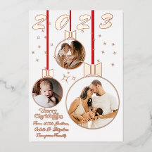 Festividad de Blanco Rojo Primera Navidad 3 Collag