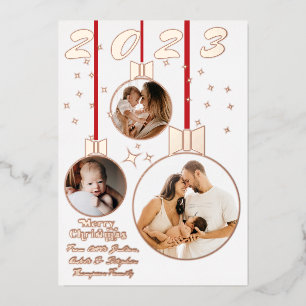 Festividad de Blanco Rojo Primera Navidad 3 Collag