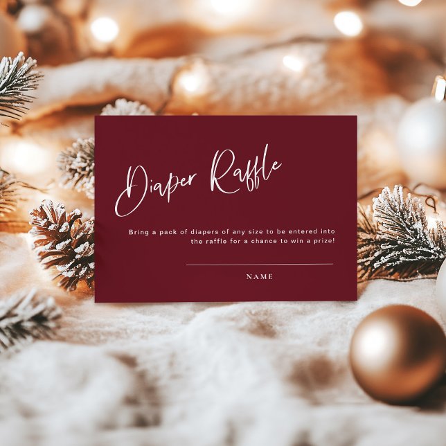 Festividad de Burgundy Red Baby Shower Diaper Raff (Subido por el creador)