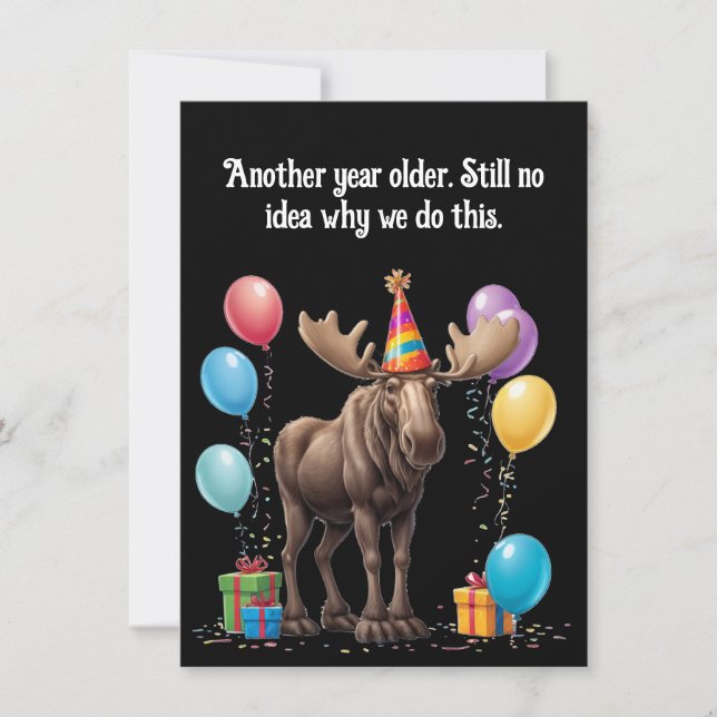 Festividad de cumpleaños de Moose con humor (Anverso)