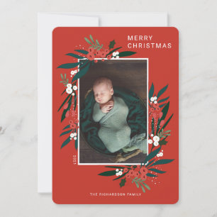 Festividad de Feliz Navidad Cranberry y Foliage Ph