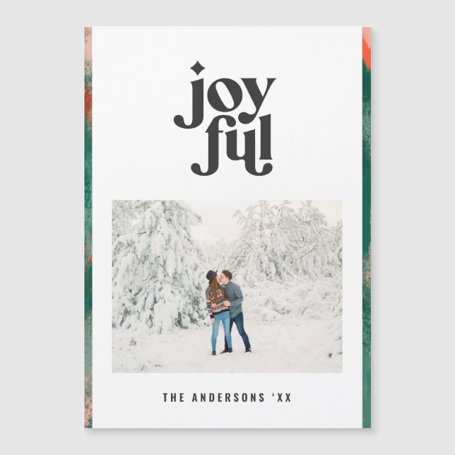 Festividad de fotos alegre, abstracta, roja y verd (Anverso)