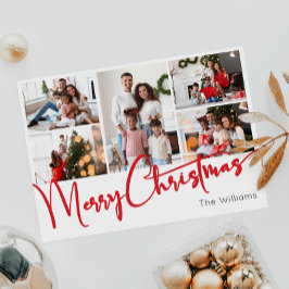 Festividad de Guión Rojo Feliz Navidad Cinco Foto