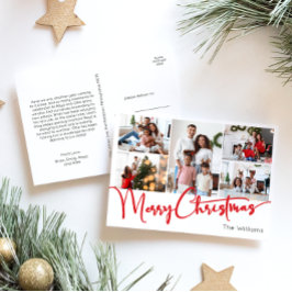 Festividad de Guión Rojo Feliz Navidad cinco fotos