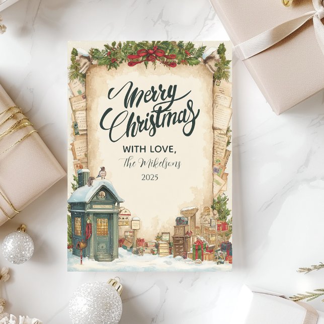 Festividad de invierno de la caja de postales roja (Subido por el creador)