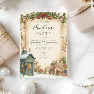 Festividad de invierno de la caja de postales roja