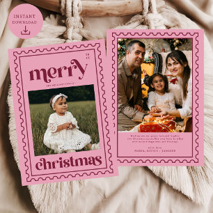 Festividad de la foto del sello de Navidad retro M