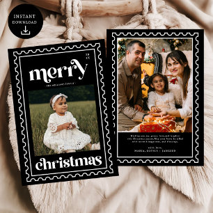 Festividad de la foto del sello de Navidad retro M