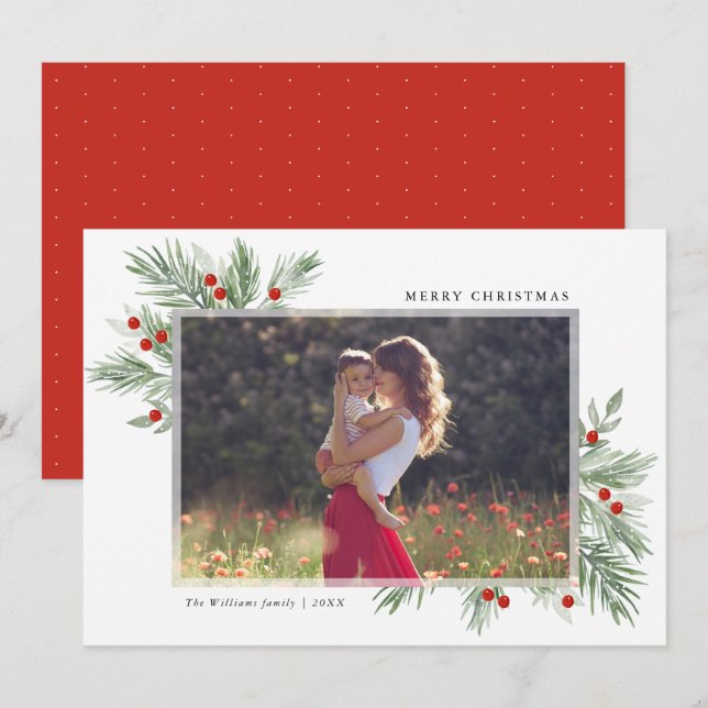 Festividad de la tarjeta de fotos de Navidad Everg (Anverso / Reverso)
