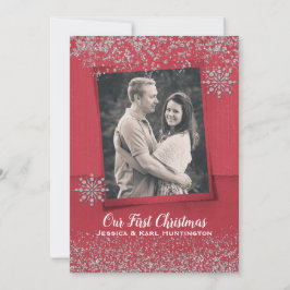 Festividad de la tarjeta de fotos de Navidad roja 