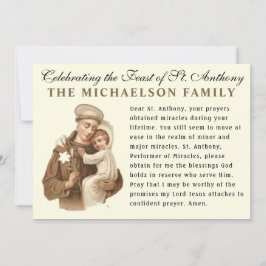 Festividad de la tarjeta de oración católica San A