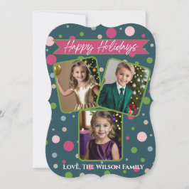 Festividad de la tarjeta de vacaciones Green Polka