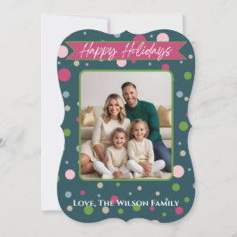 Festividad de la tarjeta de vacaciones Green Polka