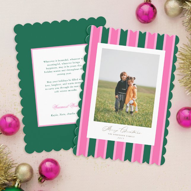 Festividad de la tarjeta fotográfica de Navidad Pr (Preppy Joy Christmas Holiday Photo Card
)