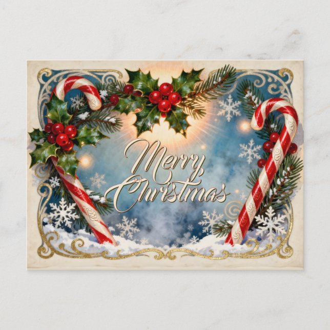 Festividad de la tarjeta navideña con brillo (Anverso)