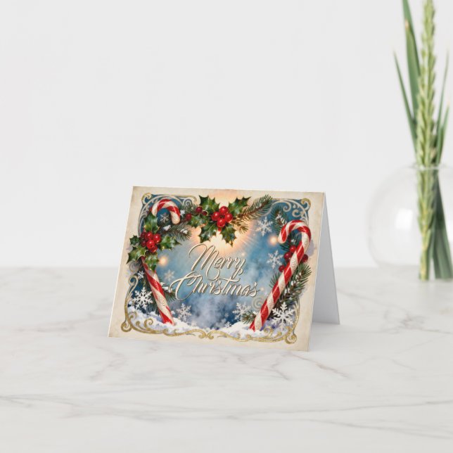 Festividad de la tarjeta navideña con brillo (Anverso)