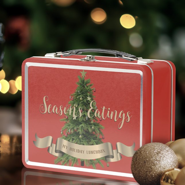 Festividad de la temporada navideña de Personaliza (Fun and festive lunch box for all your holiday snacks. Just add your name!)