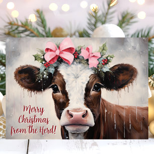 Festividad de la vaca Feliz Navidad de la manada