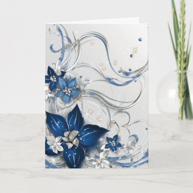 FESTIVIDAD DE POINSETIA - AZUL #1 (Anverso)