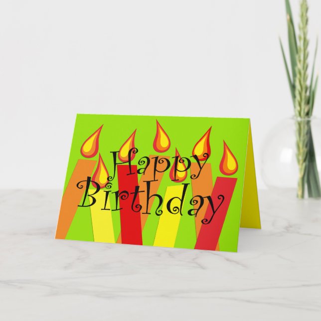 Festividad de Velas Fiesta Tarjeta de Cumpleaños F (Anverso)