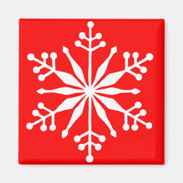 Festividad decorativa copo de nieve en un imán cua