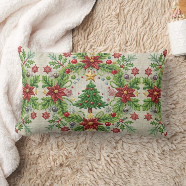 Festividad en Cojín decorativo de Navidades bordad (Manta)