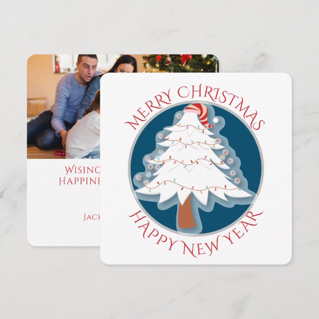 Festividad en el árbol de Navidad blanco (Anverso / Reverso)