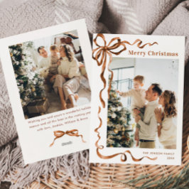 Festividad Feliz Navidad Boho Bow Ribbon 2 Foto