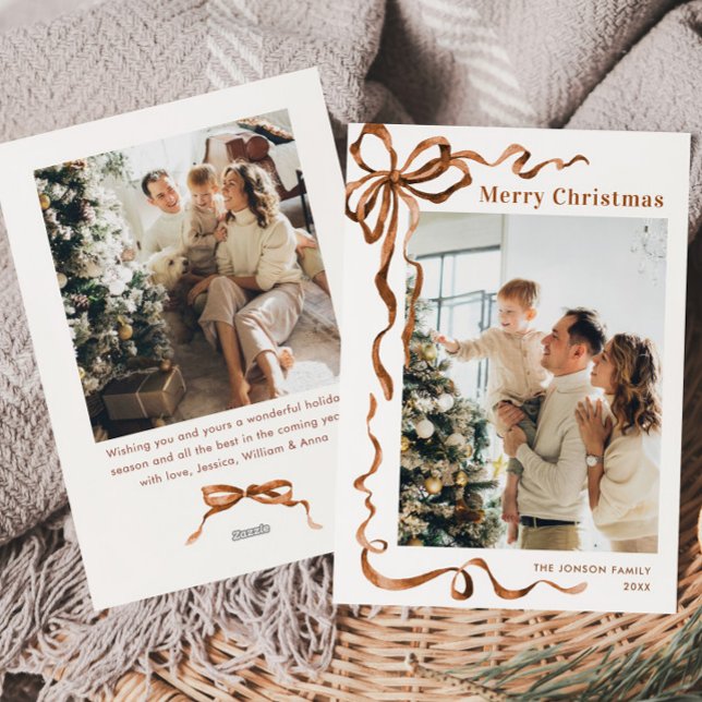 Festividad Feliz Navidad Boho Bow Ribbon 2 Foto (Subido por el creador)